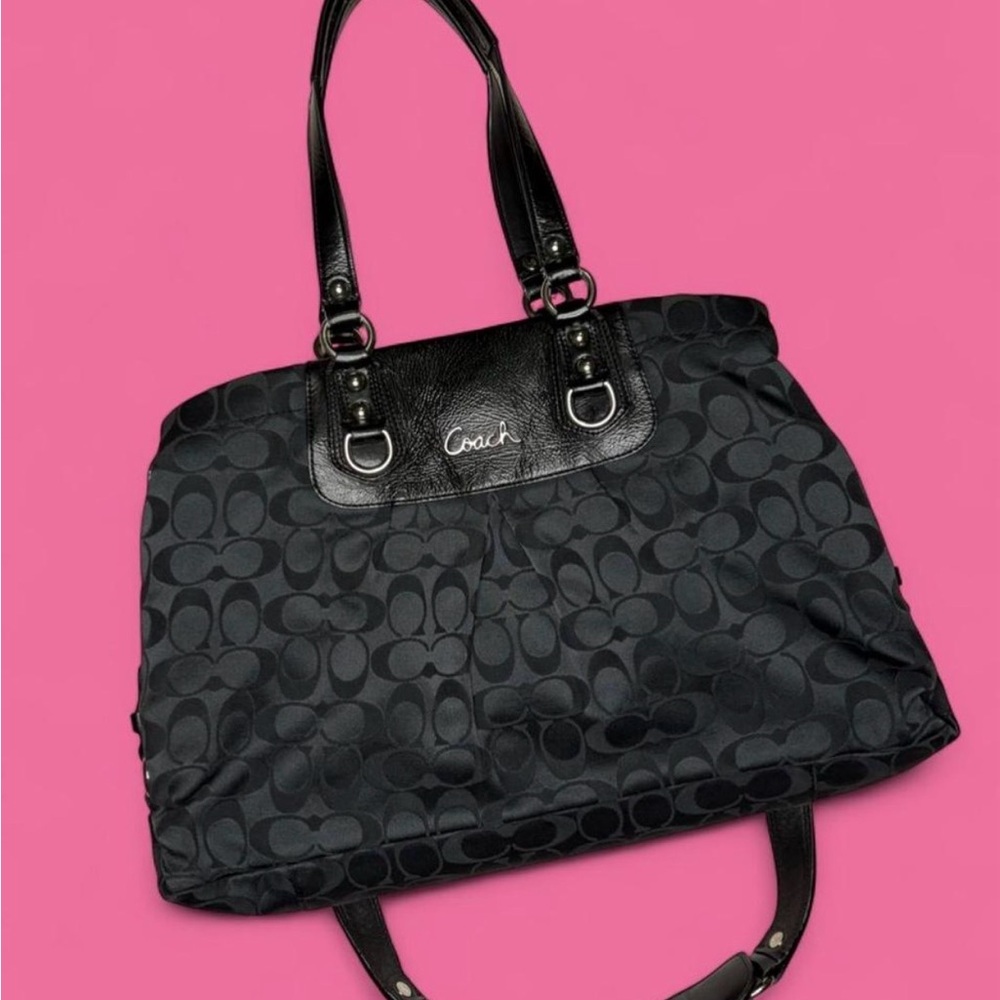 Coach Black Monogram Tote